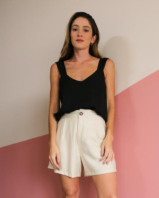 Blusa Alças Crepe Olívia Preta