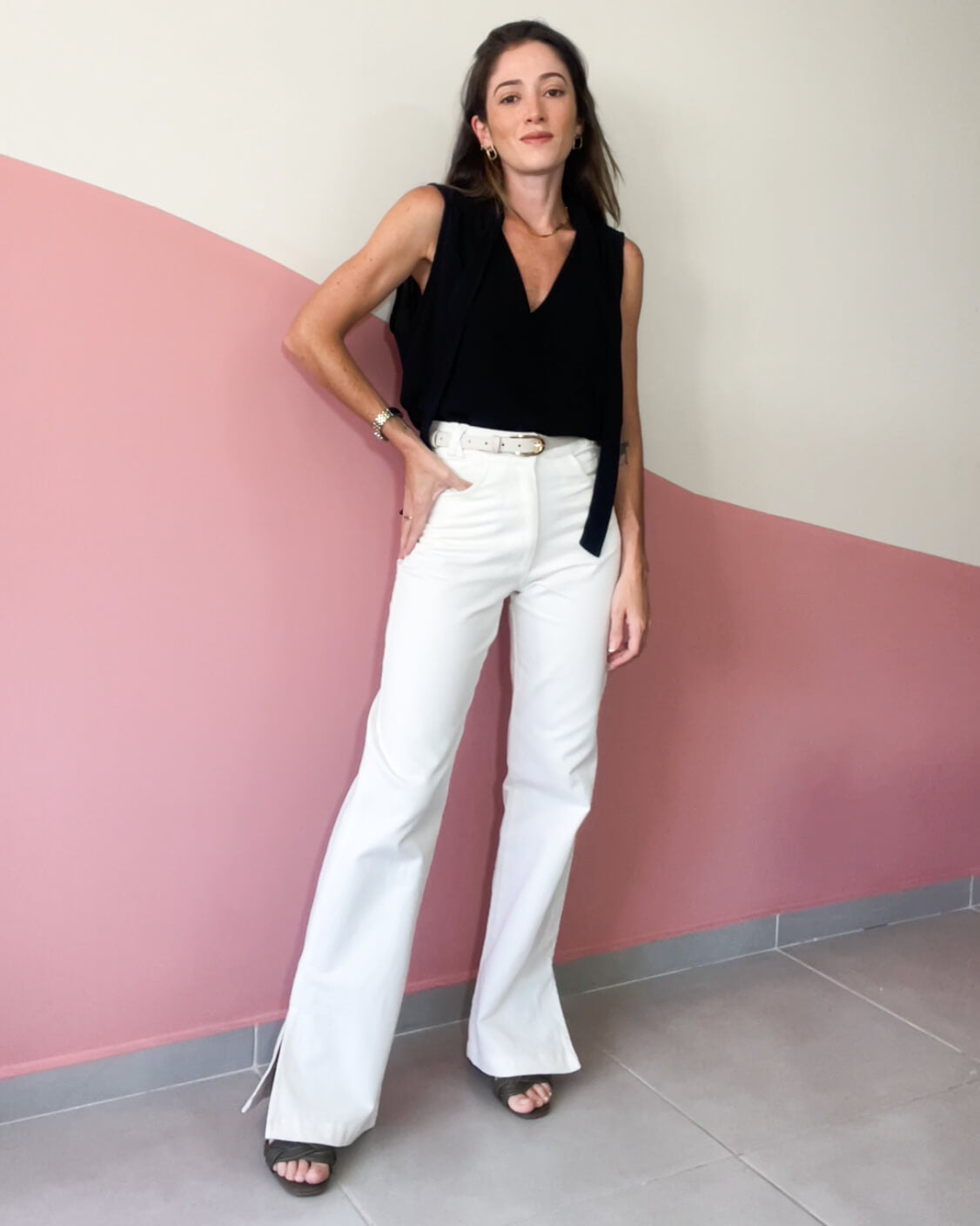 Calça Dulce Sarja Off White