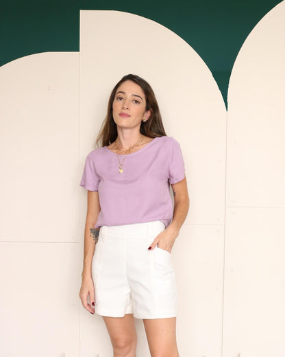 Short Viscolinho Angela Off White