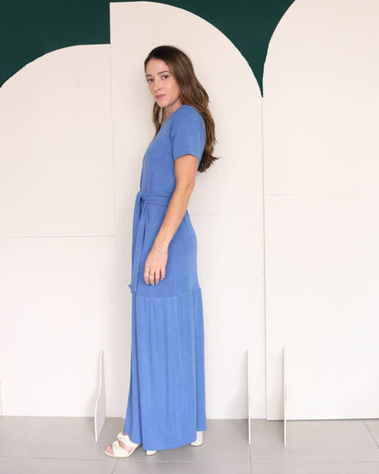 Vestido Midi Bianca Azul Céu