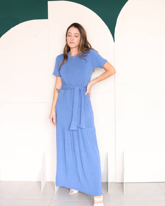 Vestido Midi Bianca Azul Céu