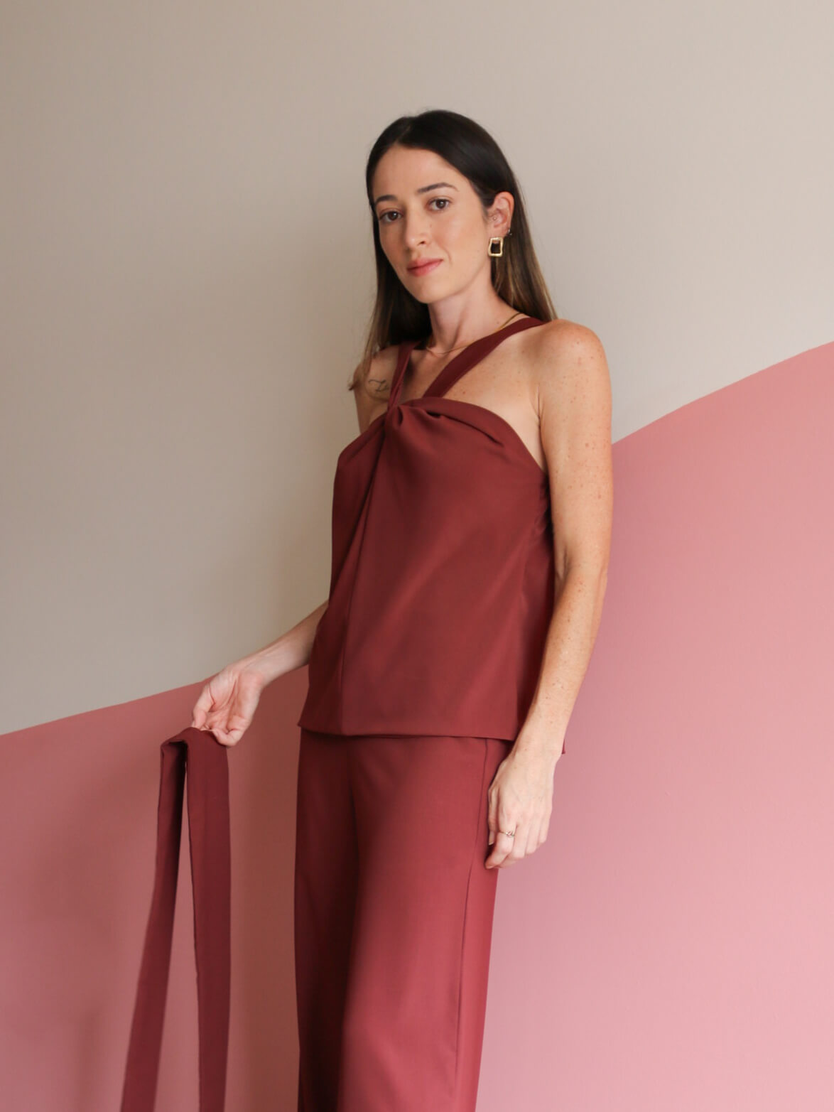 Blusa Nó Betina Marrom
