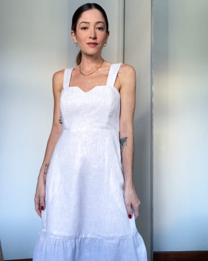 Vestido Longo Alças Listras Santorini Natural